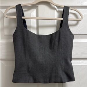 Zara Gray Women's Crop Top Bustier Back Zip - - - -Small